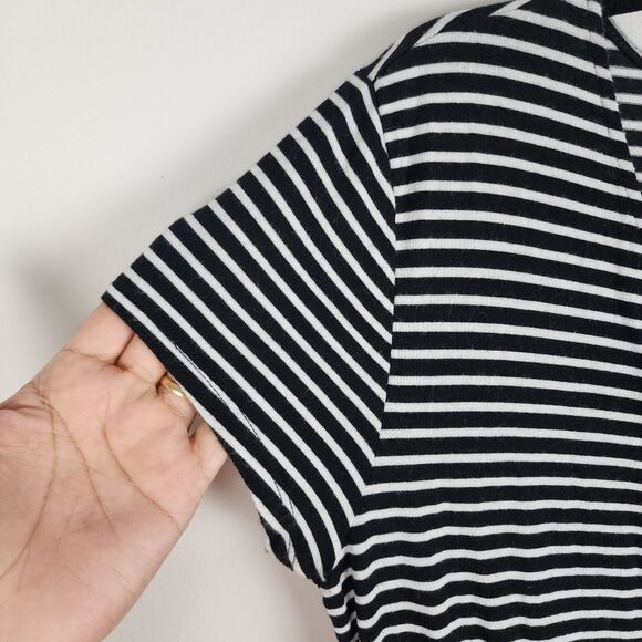 Faded Glory Mini Dress Striped Faux Wrap Dress size M - Picture 11 of 12